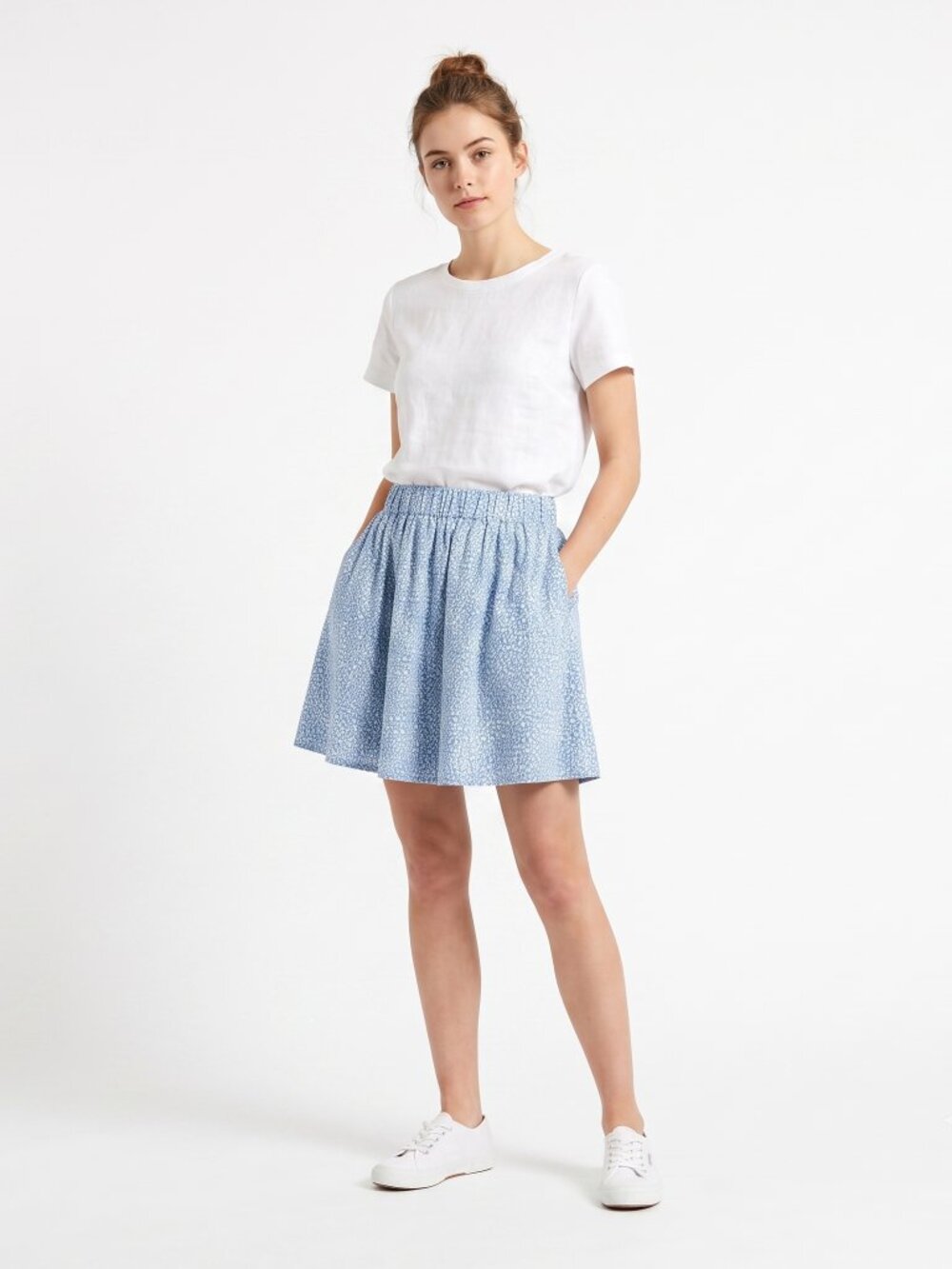 *Molly Bracken Lili Sidonio Blue Patterned Circle Skirt